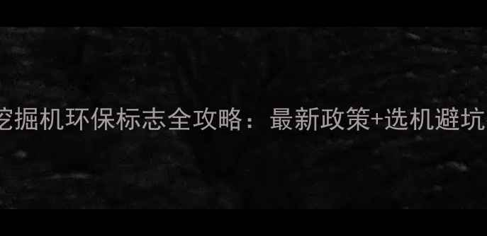 图片 河北挖掘机环保标志全攻略：最新政策+选机避坑指南2