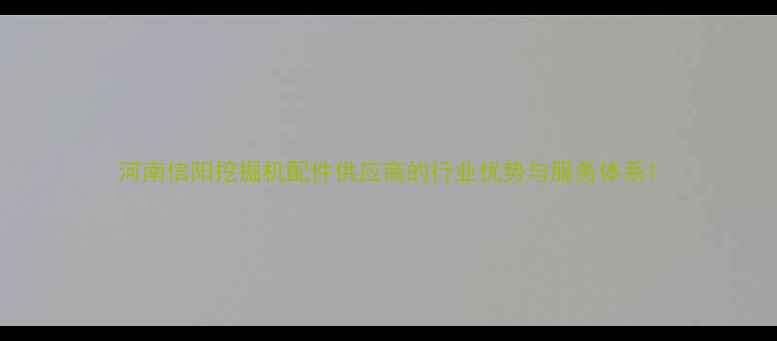 图片 河南信阳挖掘机配件供应商的行业优势与服务体系1