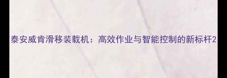 图片 泰安威肯滑移装载机：高效作业与智能控制的新标杆2