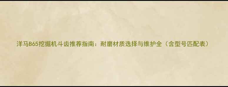 图片 洋马B65挖掘机斗齿推荐指南：耐磨材质选择与维护全（含型号匹配表）
