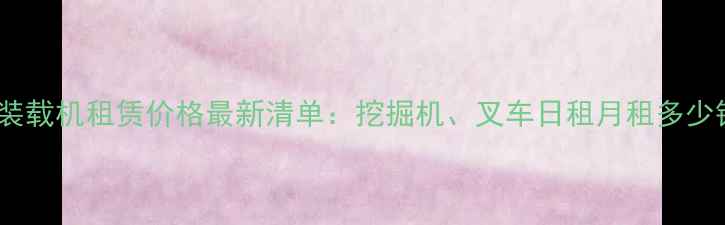 洪雅装载机租赁价格最新清单挖掘机叉车日租月租多少钱