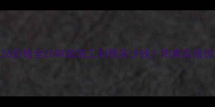 海宏装载机26价格全26吨级施工利器多少钱附真实报价对比攻略