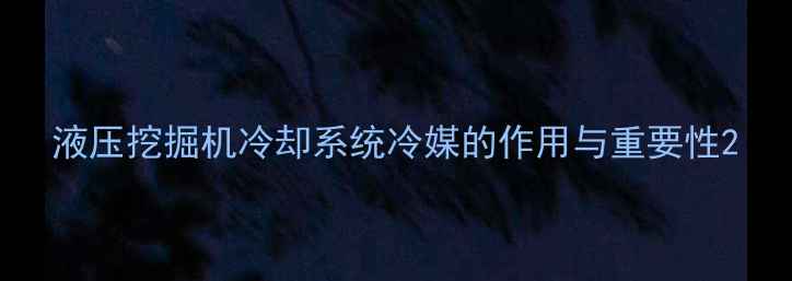 图片 液压挖掘机冷却系统冷媒的作用与重要性2