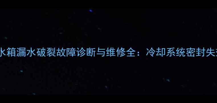 液压挖掘机水箱漏水破裂故障诊断与维修全冷却系统密封失效处理指南