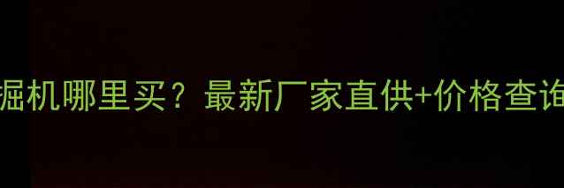 图片 淮安挖掘机哪里买？最新厂家直供+价格查询全攻略