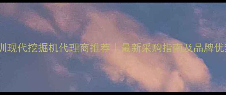 图片 深圳现代挖掘机代理商推荐｜最新采购指南及品牌优势1