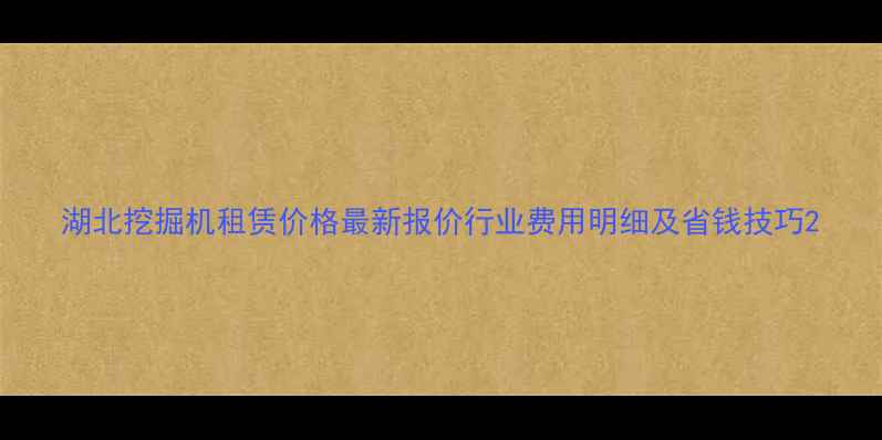图片 湖北挖掘机租赁价格最新报价行业费用明细及省钱技巧2