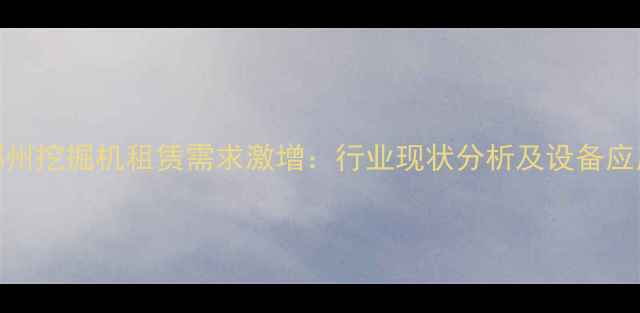 湖北鄂州挖掘机租赁需求激增行业现状分析及设备应用指南