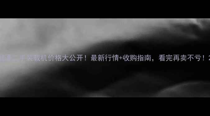 湘潭二手装载机价格大公开最新行情收购指南看完再卖不亏