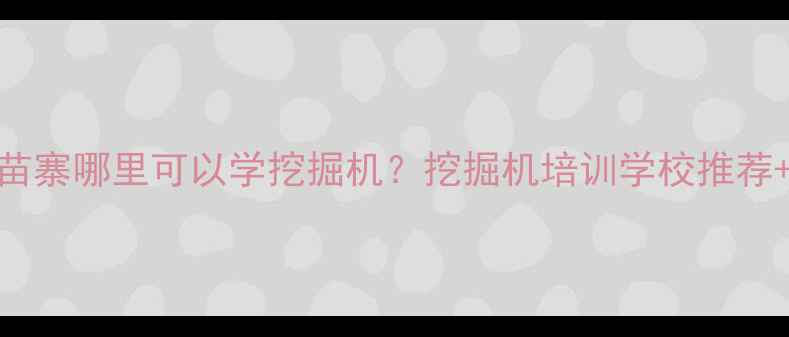 图片 湘西土家族苗寨哪里可以学挖掘机？挖掘机培训学校推荐+考证攻略全