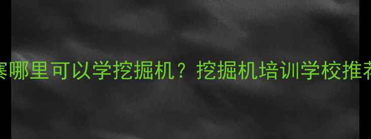 湘西土家族苗寨哪里可以学挖掘机挖掘机培训学校推荐考证攻略全