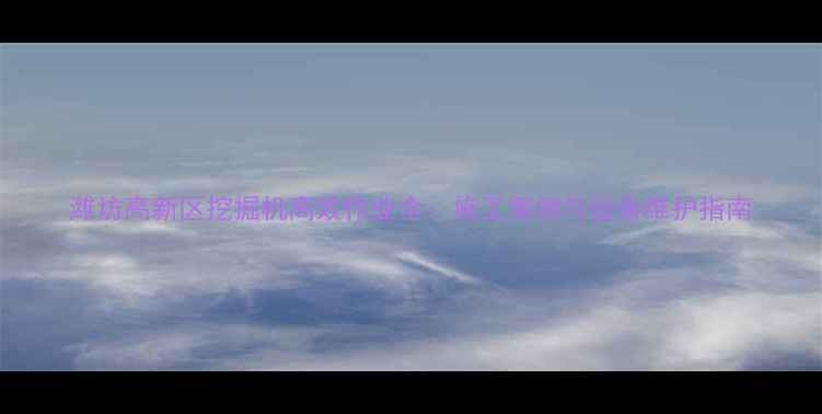 潍坊高新区挖掘机高效作业全施工案例与设备维护指南