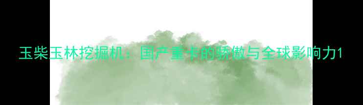 图片 玉柴玉林挖掘机：国产重卡的骄傲与全球影响力1