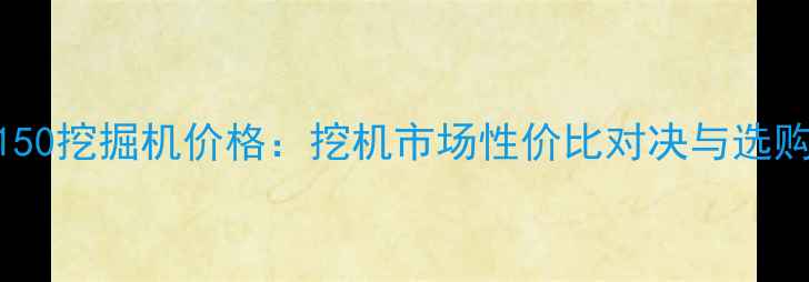 图片 现代150挖掘机价格：挖机市场性价比对决与选购指南
