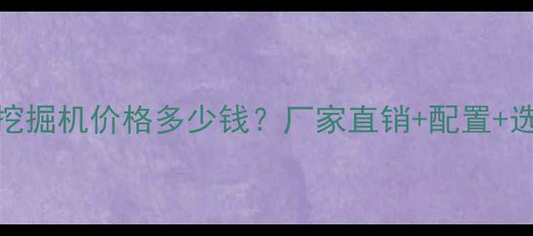 现代260挖掘机价格多少钱厂家直销配置选购指南