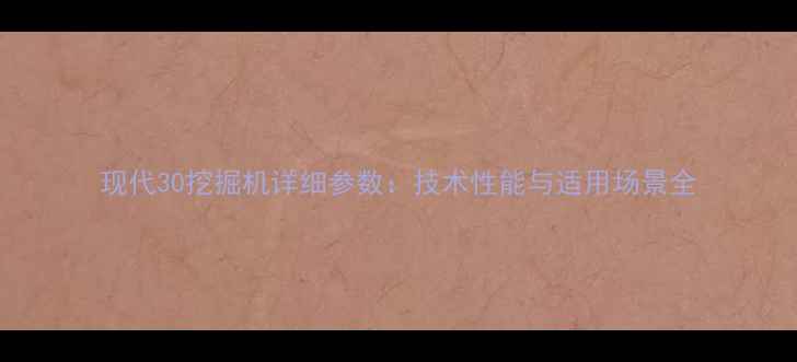 图片 现代30挖掘机详细参数：技术性能与适用场景全