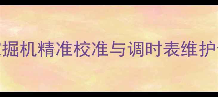 图片 现代挖掘机精准校准与调时表维护全攻略