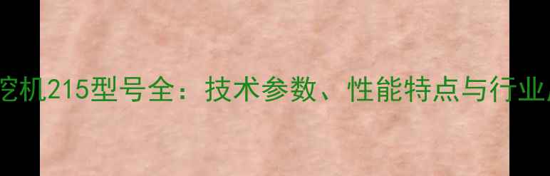 现代挖机215型号全技术参数性能特点与行业应用