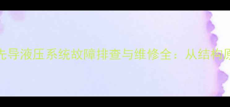 图片 现代挖机全车先导液压系统故障排查与维修全：从结构原理到实战应用