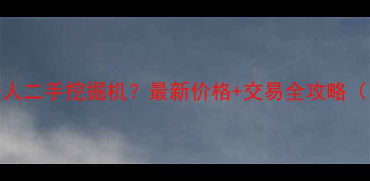 百色哪里买个人二手挖掘机最新价格交易全攻略附避坑指南