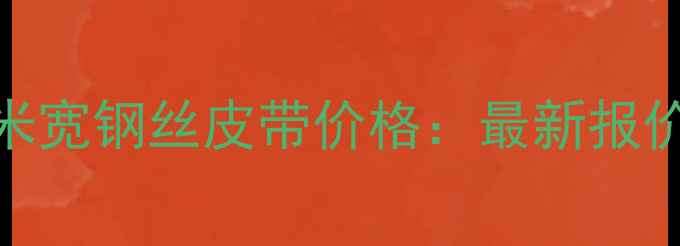 图片 矿山专用一米宽钢丝皮带价格：最新报价及选型指南