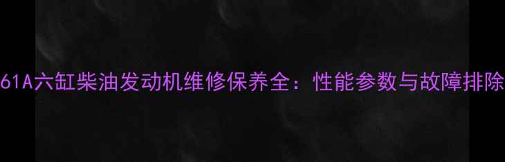 图片 神钢D61A六缸柴油发动机维修保养全：性能参数与故障排除技巧2