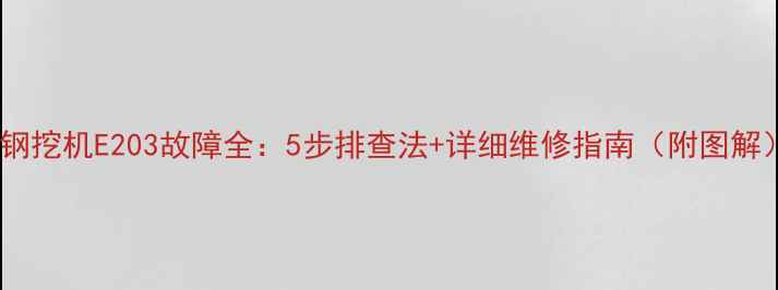 图片 神钢挖机E203故障全：5步排查法+详细维修指南（附图解）1