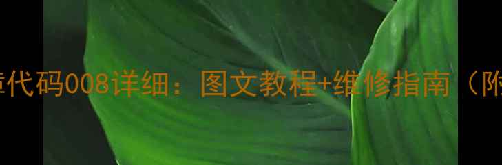 图片 神钢挖机故障代码008详细：图文教程+维修指南（附排查步骤）1