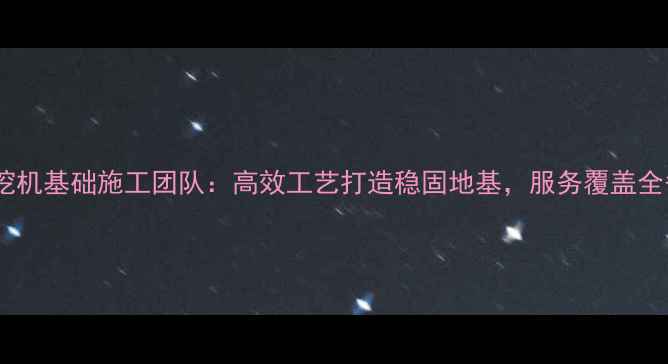 福建专业旋挖机基础施工团队高效工艺打造稳固地基服务覆盖全省重点工程