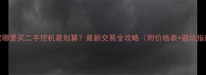 图片 福建哪里买二手挖机最划算？最新交易全攻略（附价格表+避坑指南）