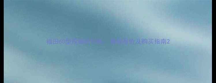 图片 福田60型挖掘机价格：最新报价及购买指南2