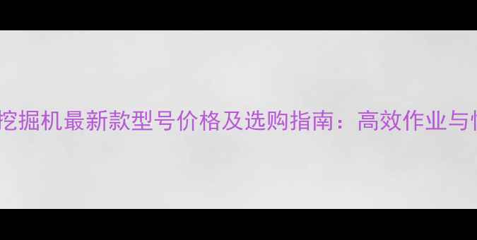 图片 竹内小型挖掘机最新款型号价格及选购指南：高效作业与性价比全2