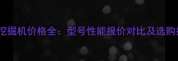 图片 美鹏挖掘机价格全：型号性能报价对比及选购指南2
