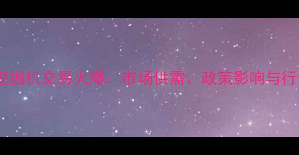 图片 苏州二手挖掘机交易火爆：市场供需、政策影响与行业趋势全1