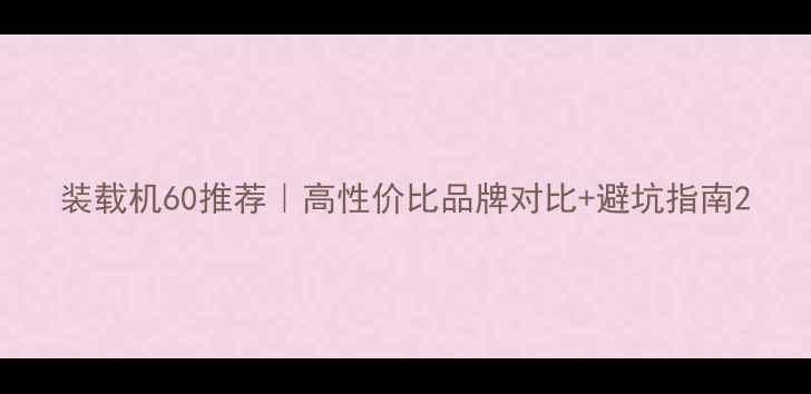 装载机60推荐高性价比品牌对比避坑指南