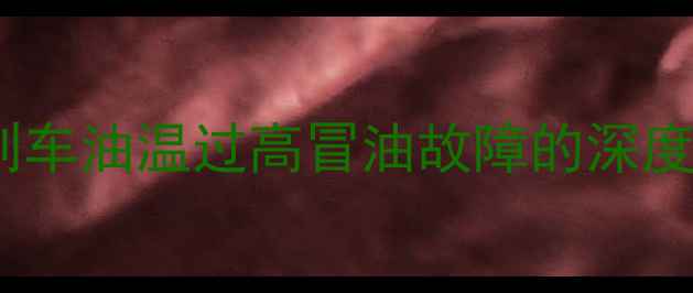 图片 装载机刹车系统刹车油温过高冒油故障的深度与维修解决方案2