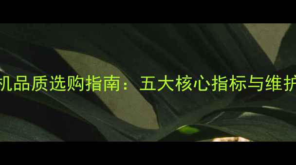 装载机品质选购指南五大核心指标与维护技巧