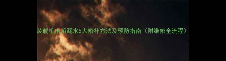 图片 装载机水箱漏水5大修补方法及预防指南（附维修全流程）