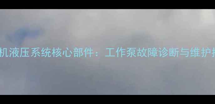 图片 装载机液压系统核心部件：工作泵故障诊断与维护指南2