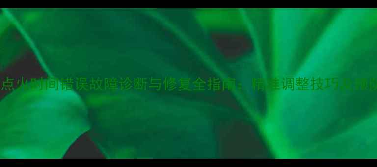 图片 装载机点火时间错误故障诊断与修复全指南：精准调整技巧及预防措施1