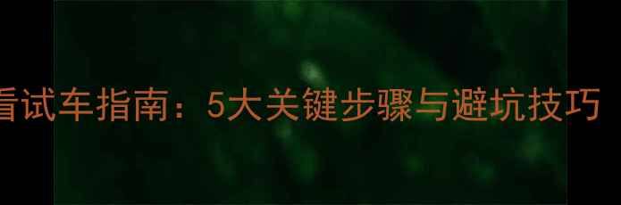 图片 购买二手挖掘机必看试车指南：5大关键步骤与避坑技巧（附详细检查清单）