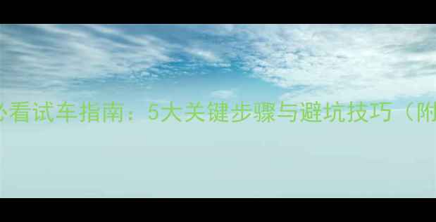图片 购买二手挖掘机必看试车指南：5大关键步骤与避坑技巧（附详细检查清单）2