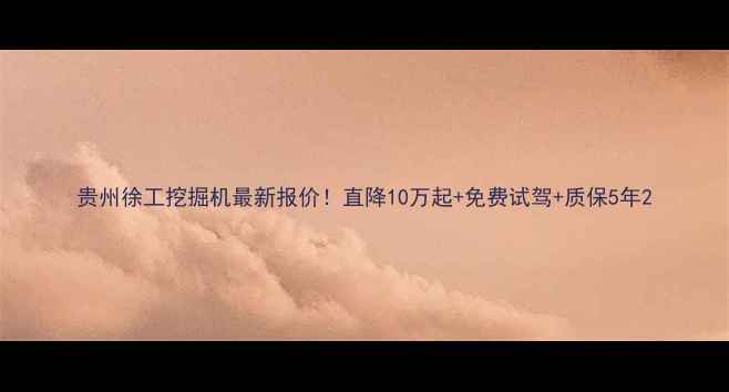 贵州徐工挖掘机最新报价直降10万起免费试驾质保5年