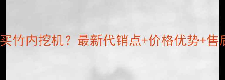 图片 贵阳哪里买竹内挖机？最新代销点+价格优势+售后保障全2