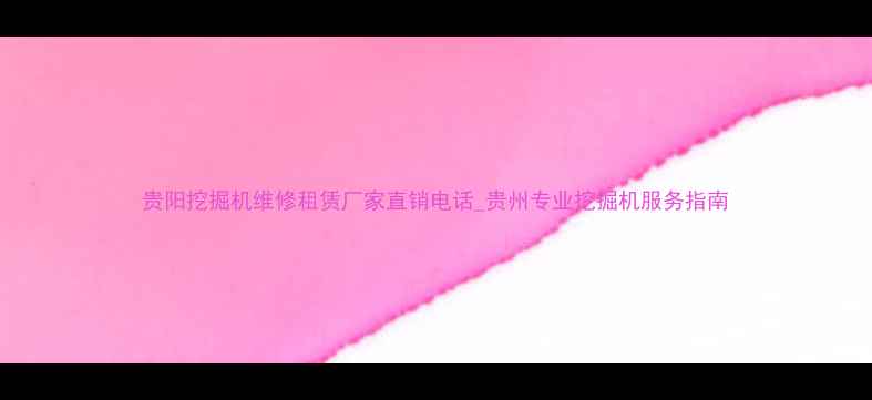 图片 贵阳挖掘机维修租赁厂家直销电话_贵州专业挖掘机服务指南