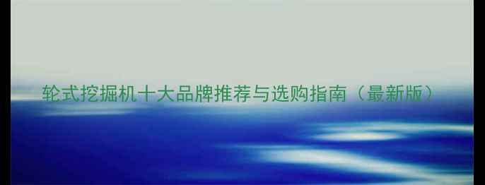 图片 轮式挖掘机十大品牌推荐与选购指南（最新版）