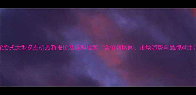 轮胎式大型挖掘机最新报价及选购指南含价格区间市场趋势与品牌对比