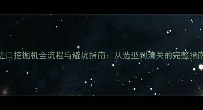 进口挖掘机全流程与避坑指南从选型到清关的完整指南