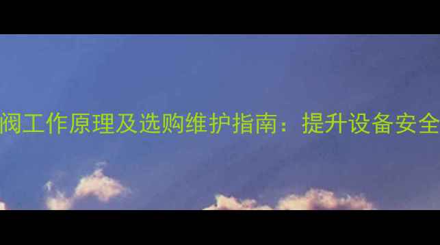 图片 进口挖掘机安全阀工作原理及选购维护指南：提升设备安全性与寿命的关键