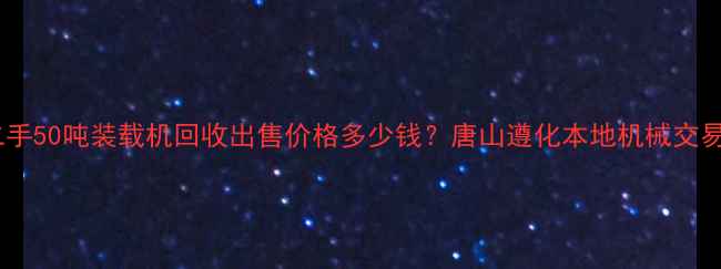 遵化二手50吨装载机回收出售价格多少钱唐山遵化本地机械交易平台